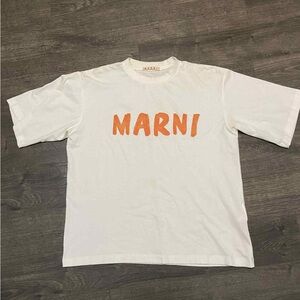 Marni White Tee with Red Label